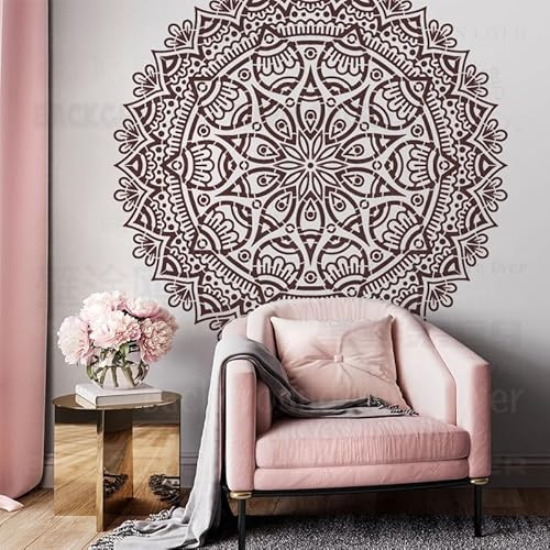 Riesige Mandala-Schablonen für Wände, Dekoration, wiederverwendbare Dekoration, zum Bemalen von Malerei an der Wand, Vorlagen, groß, tragbar, Bastelgröße, Knete, Kühlschränke, Farben, 130 cm