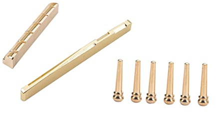 ifundom Gitarrenstegsattel Und Stegeinlage Aus Hochwertigem Messing Für Akustikgitarren Mit Klarer Klangqualität Und Langer Lebensdauer
