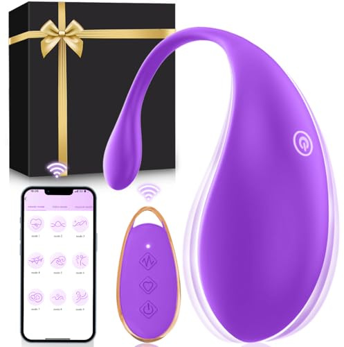 Vibromasseurs Feminin Oeuf Vibrant Femme à Distance Vibromasseur, Femme Clitoridien Puissant Sex Toýs Femme Couple Plaisir Gode Vibro-masseur Vibro Avec Telecommande Silencieux 9 Modes(Violet)