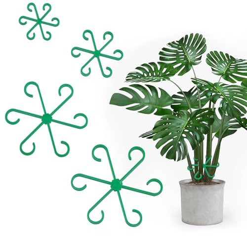 YUNHENTONG Attache Plante Grimpante Accroche 4 Pièces Clips de Support pour Plantes Attache Plante Grimpante Intérieur Vert Clips de Fixation pour Plantes Grimpantes Tomates, Hortensias, Roses