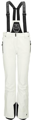 killtec Damen Skihose/Ski-Trägerhose mit abzippbarem Latz und Kantenschutz Laraka, gebrochenes Weiss, 40, 35247-000