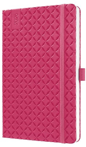 SIGEL J6105 Wochenkalender 2026 A5 pink, Hardcover, Gummiband, Stiftschlaufe, Einstecktasche, 174 Seiten, vegan, Buchkalender, Terminplaner Taschenkalender Jolie