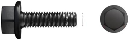 Cilky Metallschrauben 5/10 Stück M5 M6 Sechskantschrauben mit Flansch aus schwarzem Kohlenstoffstahl(12MM_M6-5PCS)
