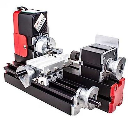 Esmeriladora de Banco, Herramienta de bricolaje Mini torno giratorio de Metal de gran potencia, Motor de 20W 20000rev/min, máquina multifunción de Metal en miniatura de un juego, para moler, pulir y