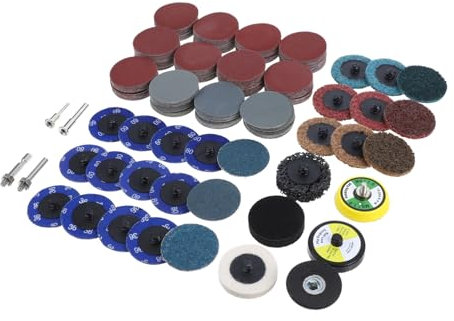 SOLUSTRE 300pcs Sanding Discs Set 50mm Sandpaper for Drill 3mm/6mm Support Plates 36-3000 Grit Versatile for Metal Woodworking