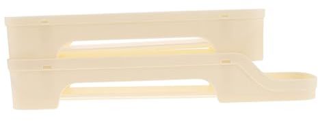CAXUSD Huevera para Refrigerador de Plástico Beige, 2 Capas, Organizador para Puerta Lateral, Ahorra Espacio y Protege los Huevos Cocina