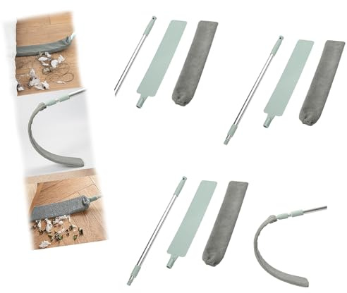 Suceur plat rétractable en microfibre - Nettoyage efficace - Design rétractable - Collecteur d'angle