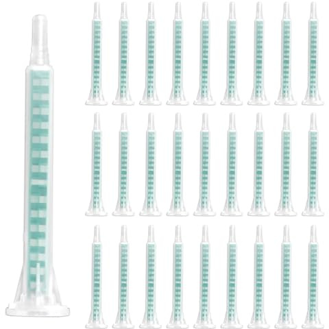 WestCH Lot de 50 Buse bi Composant Buses de Mélange Époxy pour Aiguille AB Pistolet adhésif, Mélangeur Statique, Pointe de Mélange en Résine Plastique (vert）
