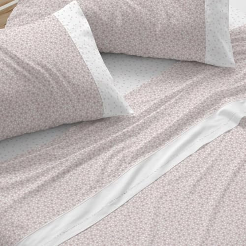Burrito Blanco | Juego de Sábanas Infantiles Algodón/Poliéster Cama 90 Nude | 3 Piezas: Bajera, Encimera y Funda Almohada | 50% Algodón 50% Poliéster | 144 Hilos | Tacto Suave | Larga Duración