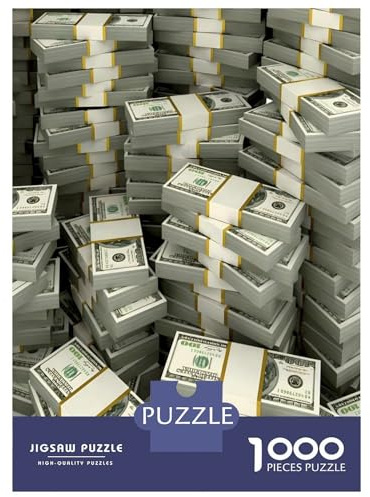 Mazzette di Banconote Puzzle 1000 Pezzi Carta Puzzle per Adulti Puzzle per Famiglia Relax Tempo Libero 52x38cm/1000pcs