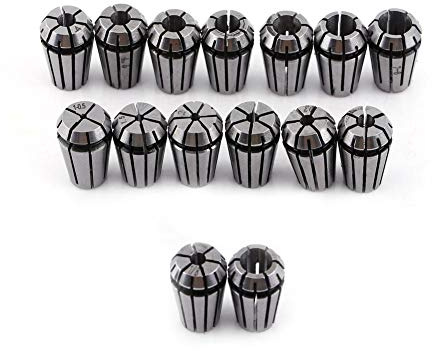 ER11 Spannzangen Set 15tlg 1-7mm 1/8 1/4 Zoll Präzisions Spannzange für CNC Gravur Fräsmaschine Halter