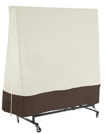 dDanke Table Tennis Table Cover Beige & Brown- Rainproof Snowproof Dustproof Sunscreen for Indoor Outdoor