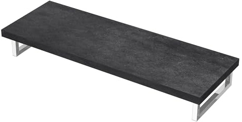 Mai & Mai Waschtischplatte Holz Wandkonsole Waschbeckenauflage 45x140cm | Waschtischhalter in gebürstet Anthrazit, 50mm dick Tischplatte, inkl. Edelstahlkonsolenträger Platte03