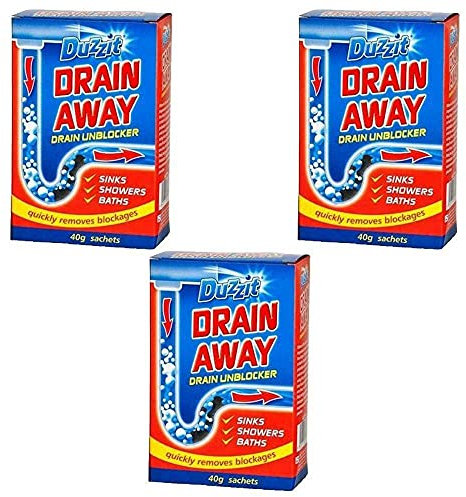 GLY Drain Away Unblocker Duzzit Cleaner Bathroom Shower Sink Block Remover (3)