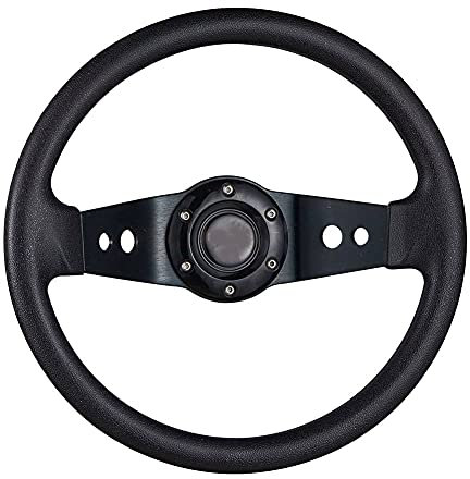 Volante Sportivo Volante for auto a 2 razze intenso for auto 320mm diametro universale in pelle di alluminio (Color : Black)
