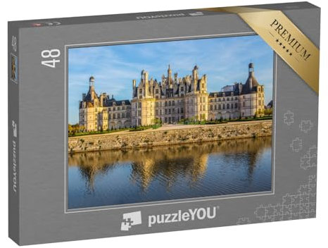 puzzleYOU: Puzzle 48 Teile „Château de Chambord, das alte Schloss im Loiretal, Frankreich“ – aus der Puzzle-Kollektion Schlösser