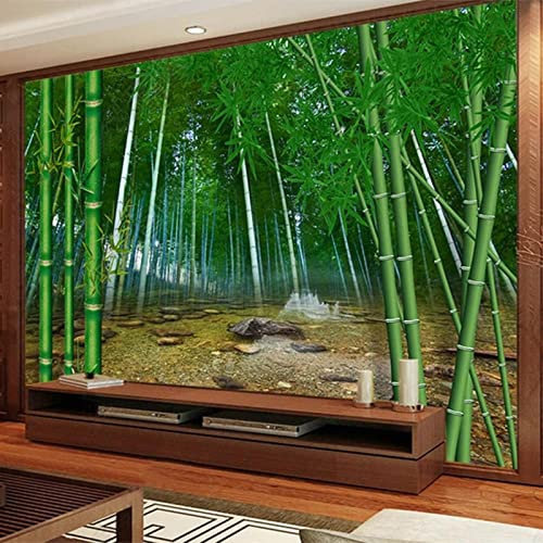 XTSWallpaper Fotomurales Xxl 300X200Cm Verde Planta Bambú Fotomural Tv Foto Mural Pared 3D Fotomurales Decorativos Papel Tapiz Estéreo 3D Fotomurales 3D Fotomural Vinilo Papel Pintado