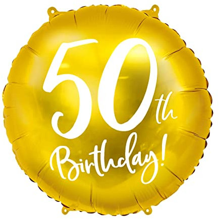 3er Set Luftballons 50. Geburtstag Folienballon 50 Geburtstag Frau Mann Geschenk Luftballon 50th Birthday Deko Ballon Zahl 50 Gold, 45cm