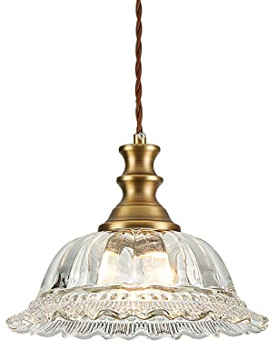 HDDFL Glass Pendant Lights Modern Pendant Lighting Fixtures Hanging Lamp Brushed Finish Hanging Light Fixture for Kitchen Island Bedroom Dining Room Coffee Shop Hallway Hotel Living Room