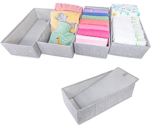 SIMPLE JOY® HEMNES FileFolding Box passgenau Premium Organizer 4Fach | Perfekt für IKEA HEMNES ✓Bewährte Marktführer-Qualität ✓Stabil ✓Schadstoffgeprüft ✓für Baby Wickelkommode ✓Social-Media-Hit