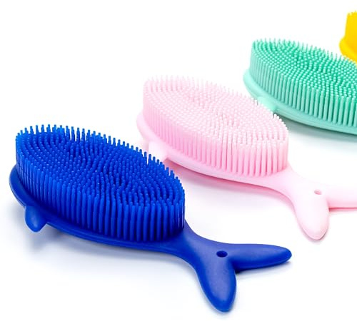 Premium Sensory Brush for Kids or Autism,Soft Silicone Body Scrubber,2 in 1 Sensory Room Occupational Therapy Brushes,Silicone Loofah,Pet Shower Brushes Bath Brush Shampoo Brush