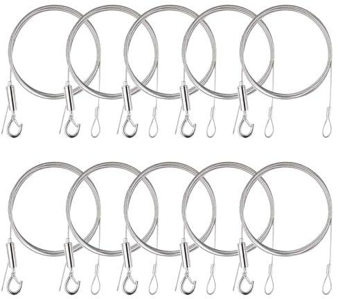 Hwtcjx Picture Hanging Wire Rope, Picture Hanging Chain, 1.5mmx1.5m, 10 PCS