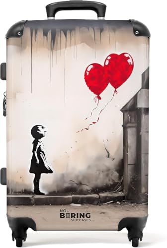 NoBoringSuitcases.com Handgepäck Koffer Mit TSA Schloss - Hartschalenkoffer, Reisetasche mit Rollen, Trolley in Mittelgroß/Klein mit Graffiti-Druck