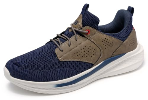 Skechers Slade - Breyer 210892 Encaje elástico de Malla de Punto con un Cuarto de jaulaHombre