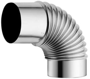 Auto Auspuffrohre Kaminofenrohr-Schornsteinauskleidung 90-Grad-Winkel 60/70/80 Mm Edelstahl-Auspuffrohr Auto Auspuffrohr(Size:80mm)