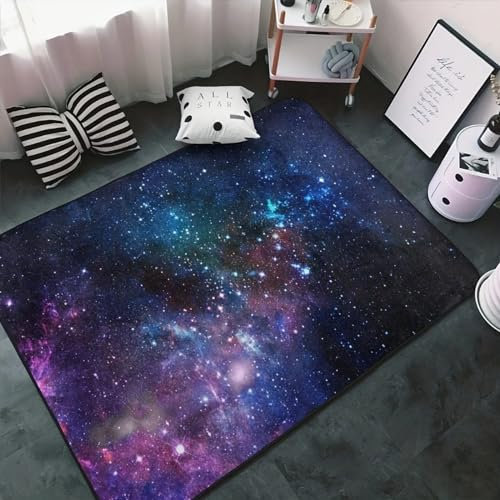 Fantasy-Lila Sternenhimmel-Galaxienraum Teppich Kinderteppich Wohnzimmerteppich Schlafzimmerteppich 3D-Gedruckter Superweicher Flanellteppich 200 X 300 Cm -Polyester-Soft-Touch,Leicht Zu Reini -1C9J2A