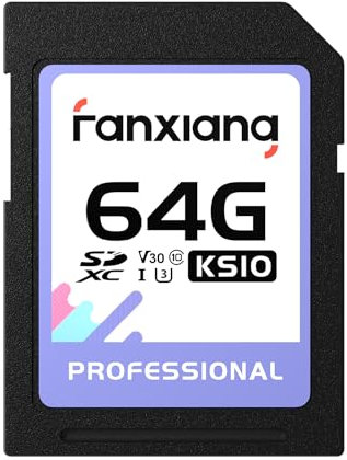 fanxiang Tarjeta SD Card Tarjeta SD 64GB Tarjeta de Memoria Memory Card, UHS-I U3/V30/A2 Lectura/Escritura 95/45(MB/s) Compatible con Cámara Sony Canon Nikon 4K Cámara Pro Serie -KS10