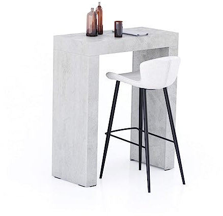 Stehtisch, 90 x 40 cm, Beton-Optik, Grau, modernes Design, hergestellt in Italien