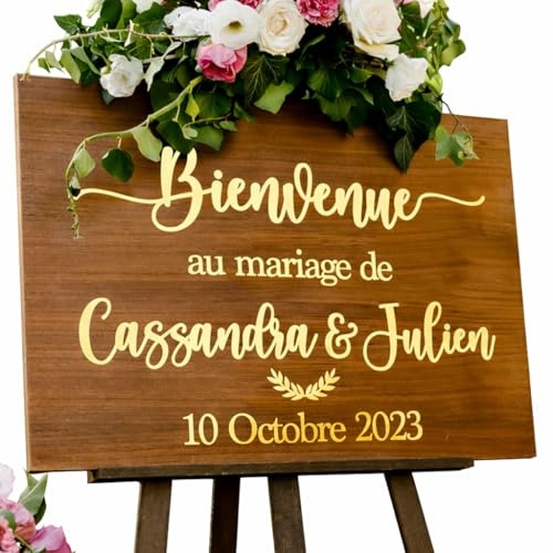 Sticker pour panneau de mariage personnalisé, panneau bienvenue au mariage de, pancarte accueil cérémonie, fête, autocollant personnalisé, panneau mariage, sticker événement