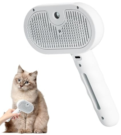 Spritz Defur Comb for Dogs, USB Charging Cat Brush, Steaming Added, 35ml Water Tank, 4.53x2.76x7.87 Inches Dog Hair Remover, Pet Spray Depilatory Comb, Pet Accessorie