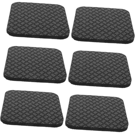 Kisangel 6pcs Shock Absorbing Silicone Mats for Treadmills and Elliptical Machines, Non-slip Double-sided Exercise Pads with Noise Reduction and Floor Protection for Home Workout Equipment