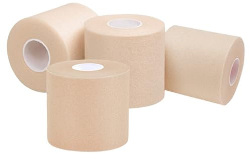 THINCAN 4Rolls Bande de sport élastique en mousse 6 cm x 20 m 7 cm x 27 m pré-enroulée pour absorption des chocs et articulation de la cheville