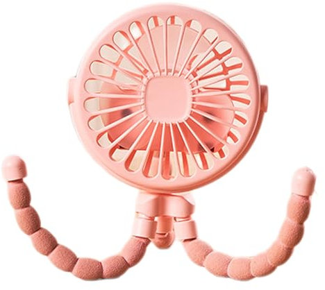 Krujecnt Ventilador Para Cochecito Recargable - Ventilador Portátil Con Luz Nocturna, 360° Giratorio Y Trípode Flexible Para Carritos De Bebé Y Viajes