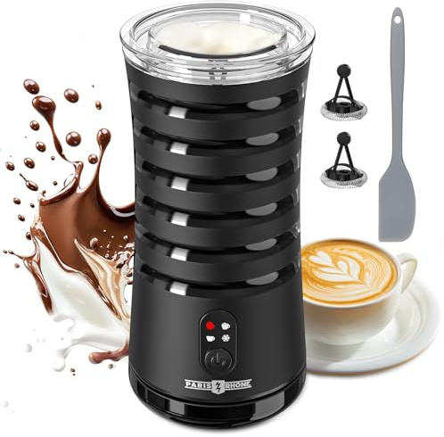 Milk Frother, Paris Rhône 4-in-1 Milk Steamer and Frother, Hot & Cold Foam Milk Warmer with Temperature Control, Auto Shut-Off Frothers for Coffee, Latte, Cappuccino, Macchiato