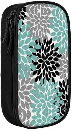 Grande trousse à crayons avec imprimé fleur de dahlia pour enfants, garçons, école, bureau