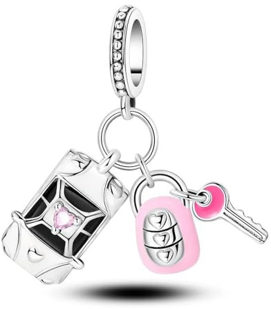 SBUTUXC Charm-Kollektion aus 925er Sterlingsilber – Herz, Unendlichkeitskreuz/Parfümflasche/Fitness/Autoschlüssel, Emaille und Zirkonia für Damenarmband/Halskette