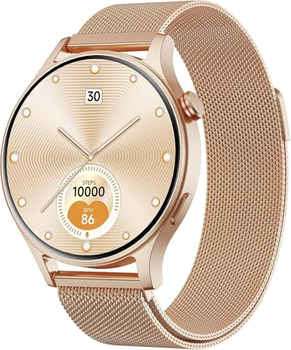 Smart Watch For Women Answer/Make call- 1.32 AMOLED Display,Ladies Smart Watches with Heart Rate/Sleep/SpO2 Monitor,Smartwatch for Samsung/iOS/Android,110+ Sports Modes & Waterproof Fitness Watch