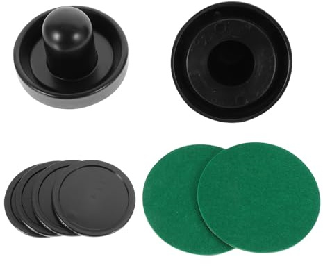 FUNOMOCYA Set di Accessori per Gioco Air Hockey Mazze e Dischi in Plastica Nera per Tavolo da Air Hockey, per Sala Giochi e Ragazzo Ragazza