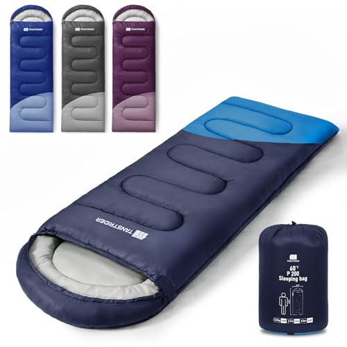 TANSTRIDER Schlafsack - 1,35 kg 3 Jahreszeiten-Deckenschlafsack, 2-in-1 Schlafsack Erwachsene, 10 °C bis 26 °C - Separate Fußbelüftung, Anti-Klemm-Reißverschluss - für Camping & Outdoor
