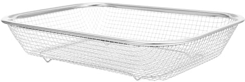 VICASKY Colador de Acero Inoxidable para Fregadero, Cesta de Drenaje Rectangular Mediana 30x22x6 Cm, Malla Resistente para Lavar y Escurrir Frutas y Verduras, Cesta de Almacenamiento