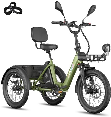 Fafrees F20 Mate E Bike Dreirad für Erwachsene Strassenzulassung [ Offiziell ] Damen Ebike Herren 180kg, Fat Elektrofahrrad 48V, Elektro Fahrrad 3 Räder für Senioren, elektrisch 3 Rad Fahrrad faltbar