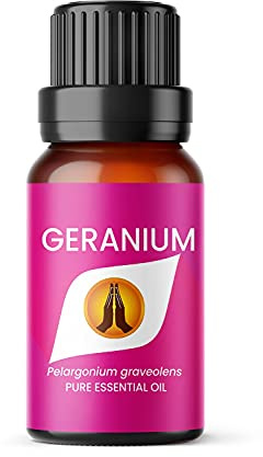 Aroma Energy Geranium Essential Oil, 10ml | Diffuser oil for home, summer aromatherapy, burner, floral candle making, soap, wax melts, sprays | Natural, Vegan, UK Made