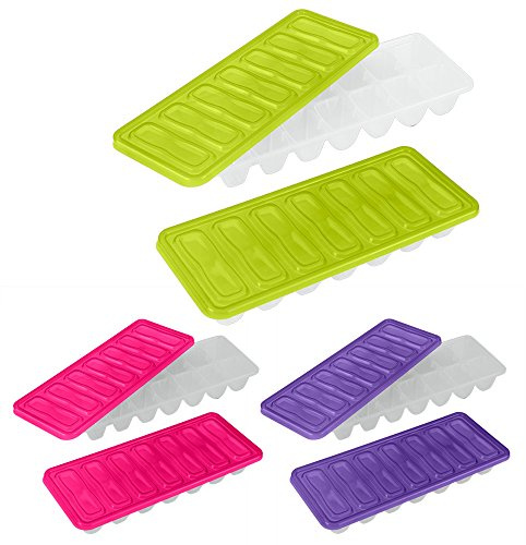 2 bacs à 14 glaçons CUBE avec couv. col. Assort.