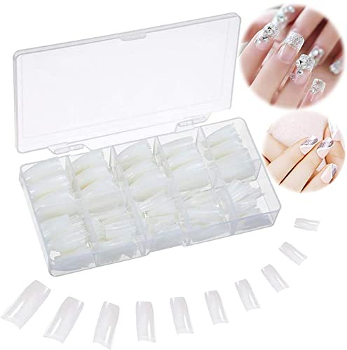 Nägel Tips 500 Stück Nail Tips Falsche Nägel Acryl UV Gel Natürlich Französisch Fake Nails mit Box für Frauen Mädchen