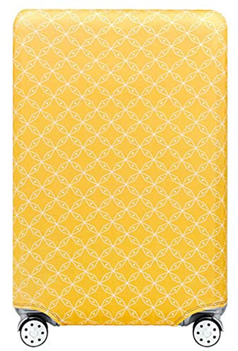 OuLi Store Kofferhülle Elastisch Kofferhülle Bambus Kohlefaser 18-32 Zoll Kofferschutzhülle Gepäck Cover Reisekoffer Hülle Kofferschutz Luggage Cover Gepäckabdeckung (Gelb, M-22-24 Zoll)