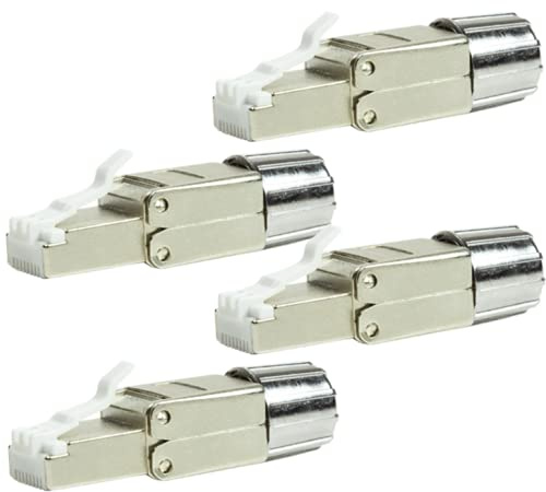 odedo 4 conectores de red RJ45 CAT 8, 7 A, 7 sin herramientas, hasta 40 Gbps, para cables de conexión y cables de tendido
